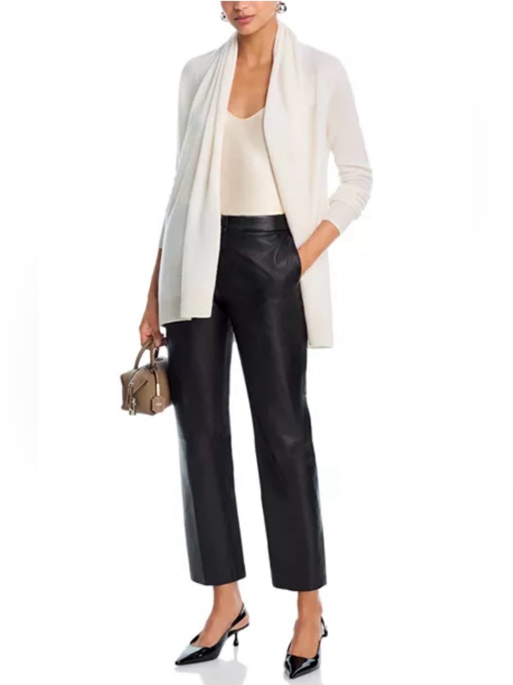 C by Bloomingdale's 100% Cashmere Shawl Neck Cardigan Ivory Cream XS